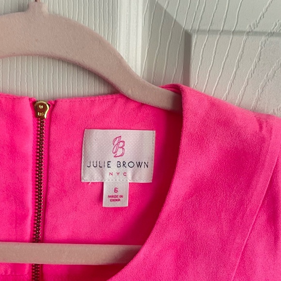 Julie Brown women's pink suede dress size 6 >>#021 - Picture 4 of 10